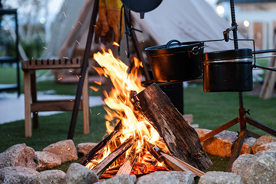 写真：焚火体験